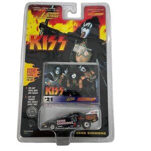 1997 Johnny Lightning KISS Gene Simmons Funny Car with Card # 21 Die Cast 1/64 N